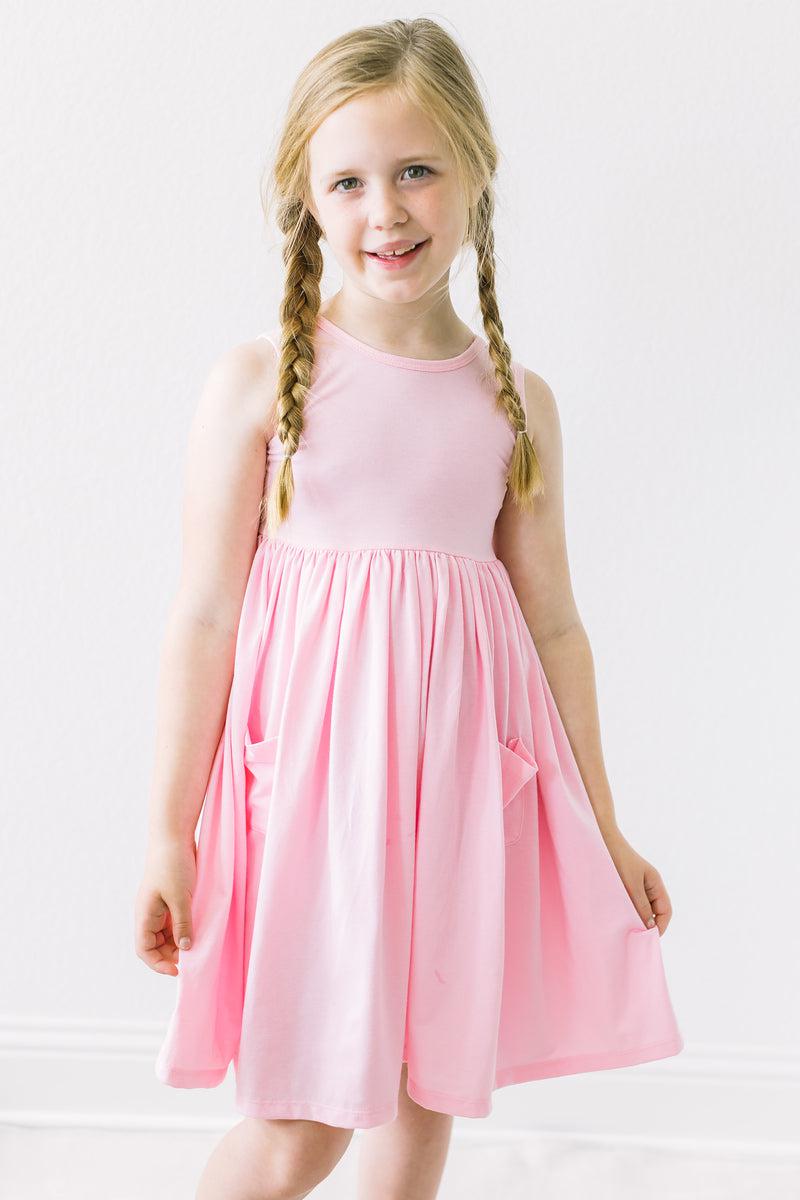 Bubblegum Pink Tank Pocket Twirl Dress-Mila & Rose ®