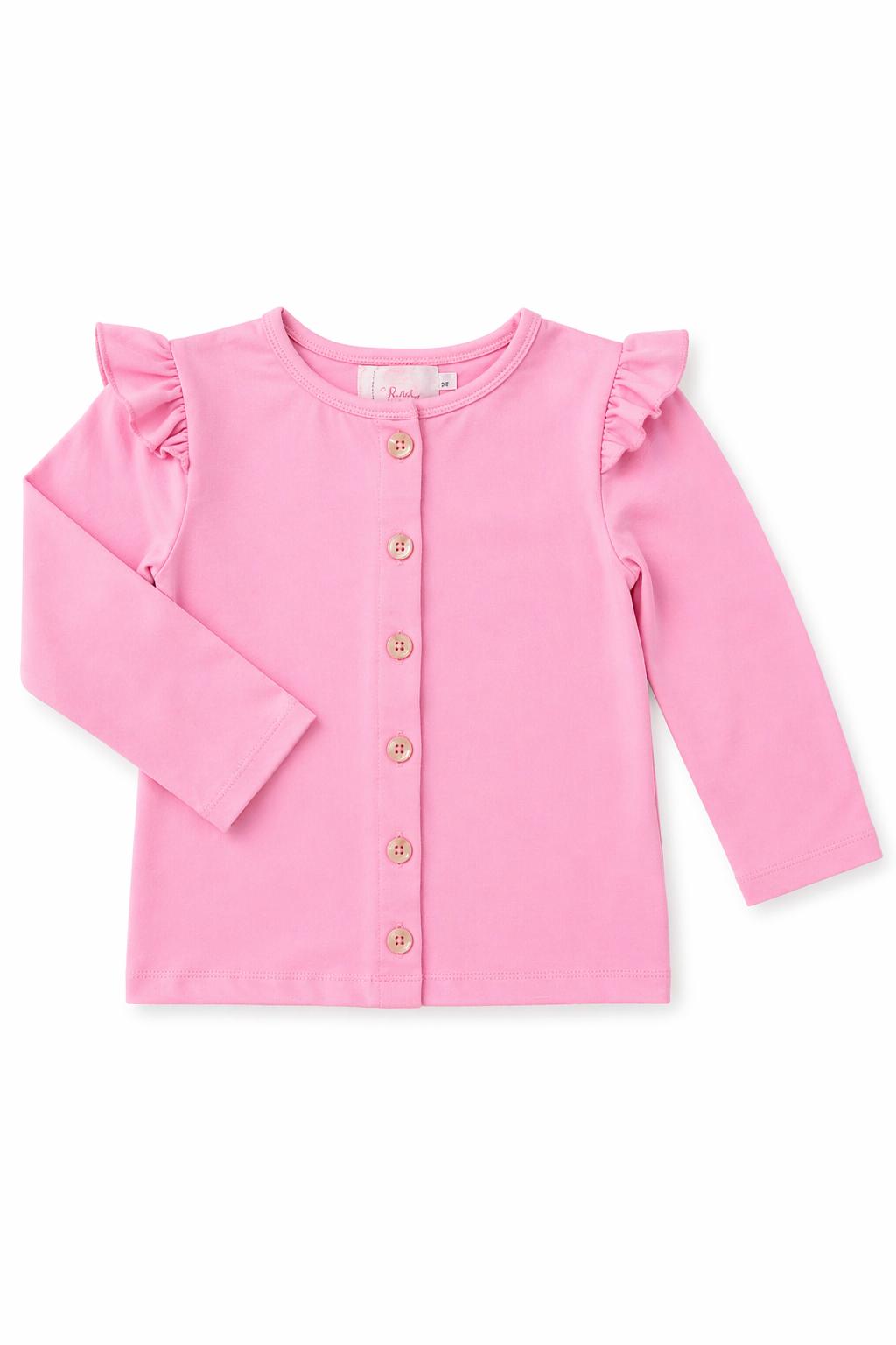 Bubblegum Pink Ruffle Cardigan-Mila & Rose ®