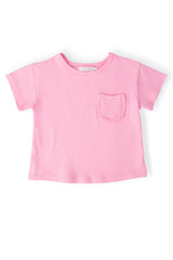 Bubblegum Pink Ruffle Pocket Tee-Mila & Rose ®