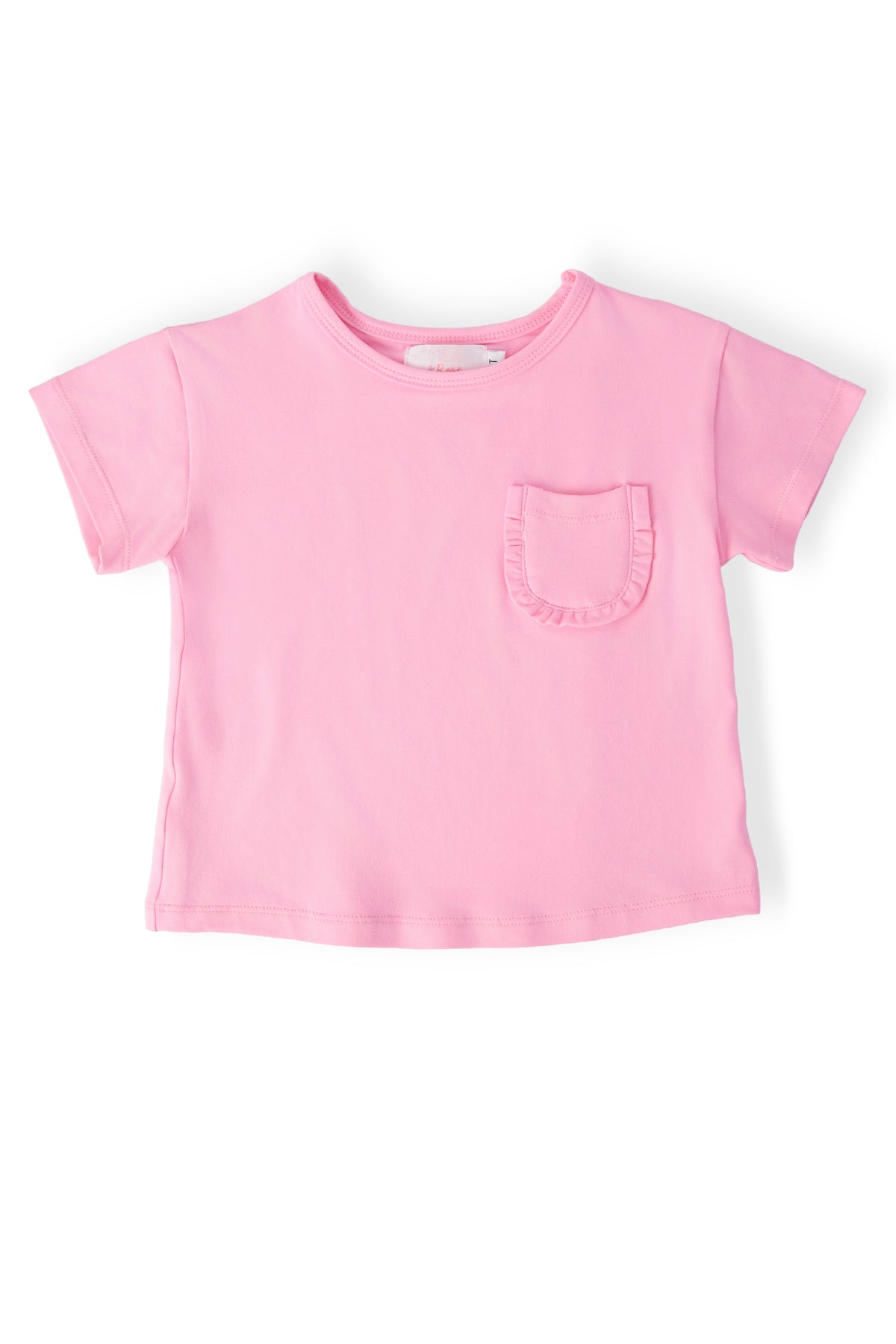 Bubblegum Pink Ruffle Pocket Tee-Mila & Rose ®