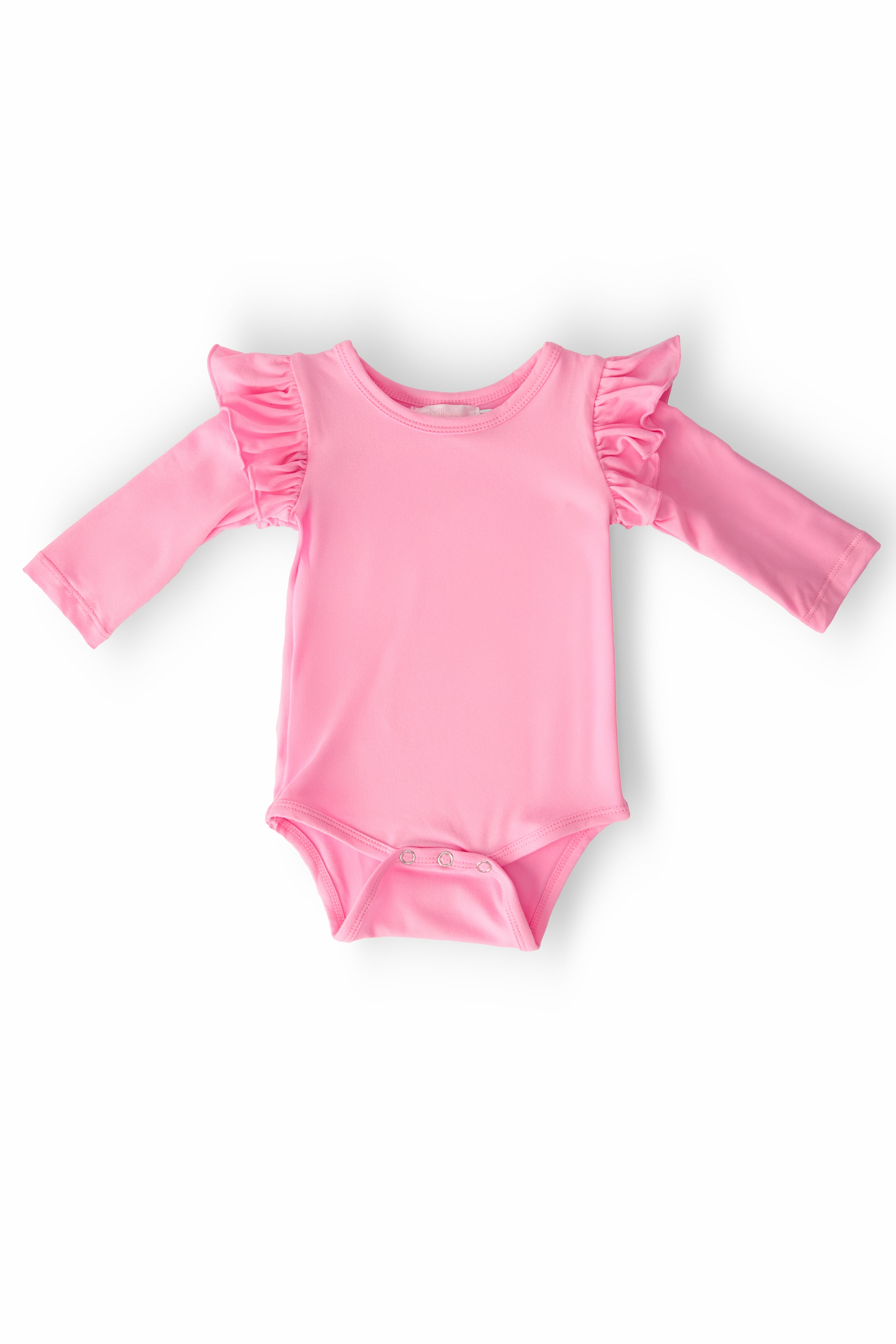 Bubblegum Pink L/S Flutter Bodysuit-Mila & Rose ®