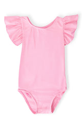 Bubblegum Pink S/S Flutter Sleeve Leotard-Mila & Rose ®