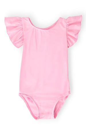 Bubblegum Pink S/S Flutter Sleeve Leotard-Mila & Rose ®