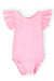Bubblegum Pink S/S Flutter Sleeve Leotard-Mila & Rose ®