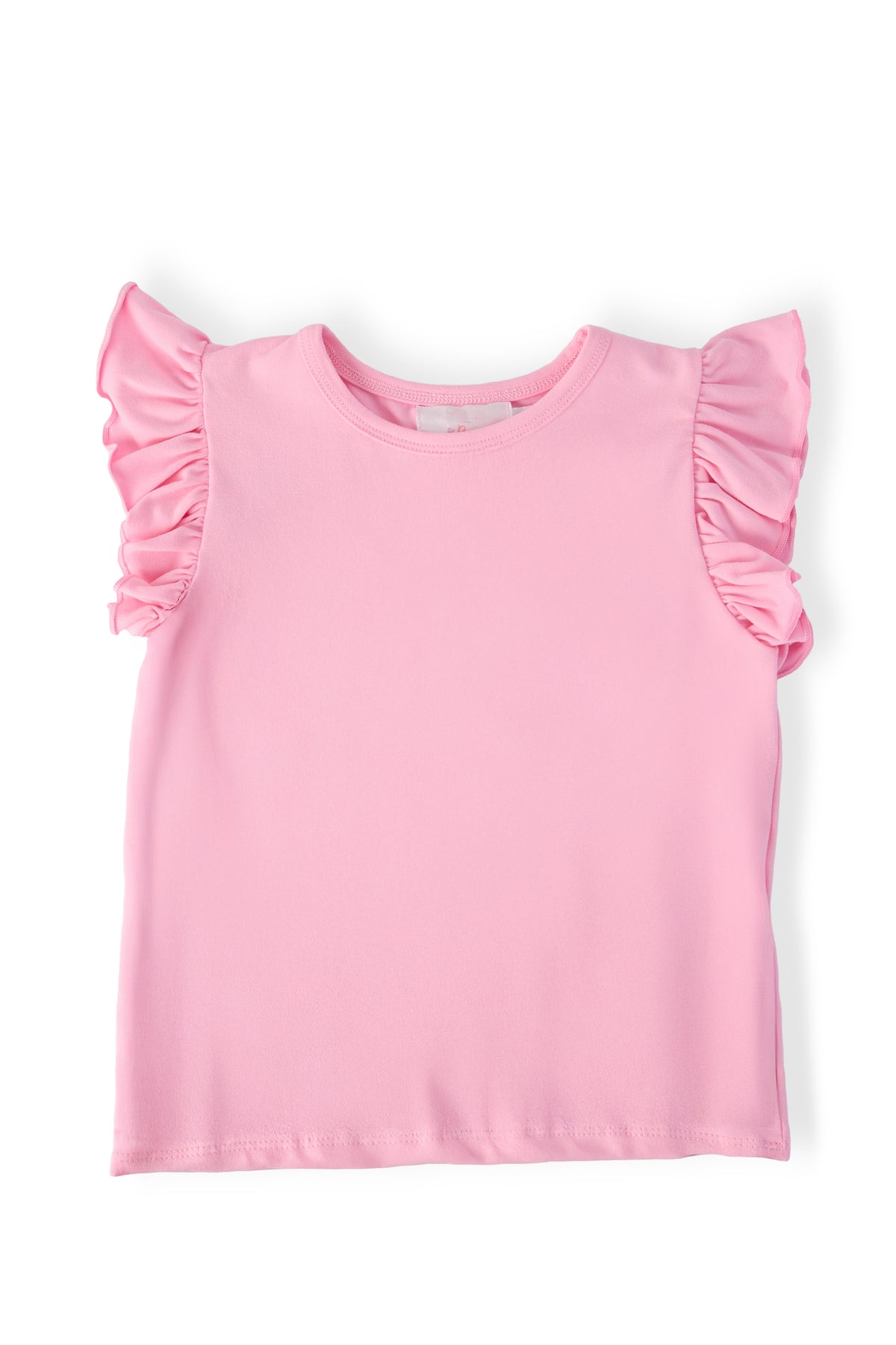 Bubblegum Pink S/S Ruffle Tee-Mila & Rose ®