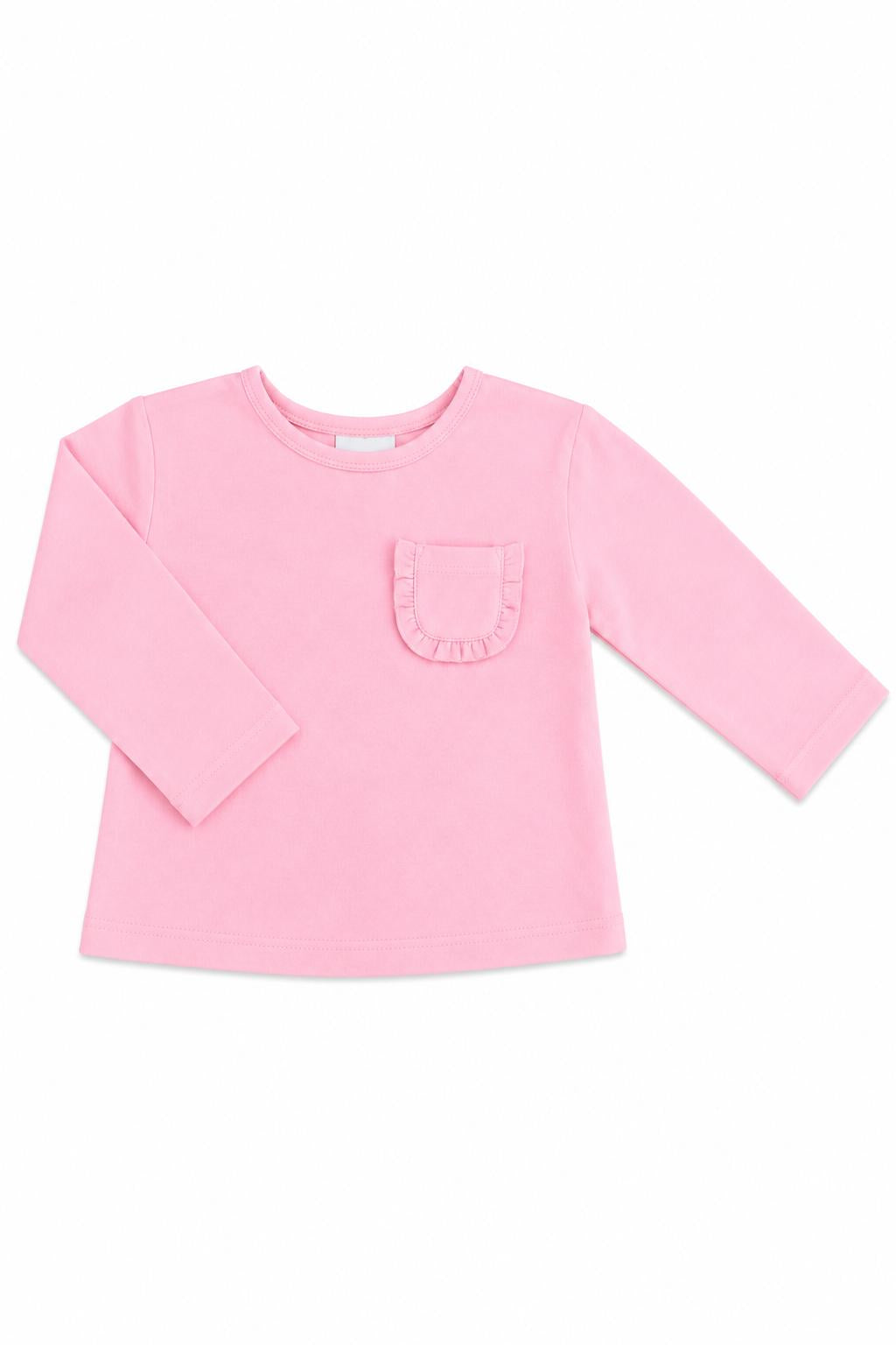 Bubblegum Pink L/S Ruffle Pocket Tee-Mila & Rose ®