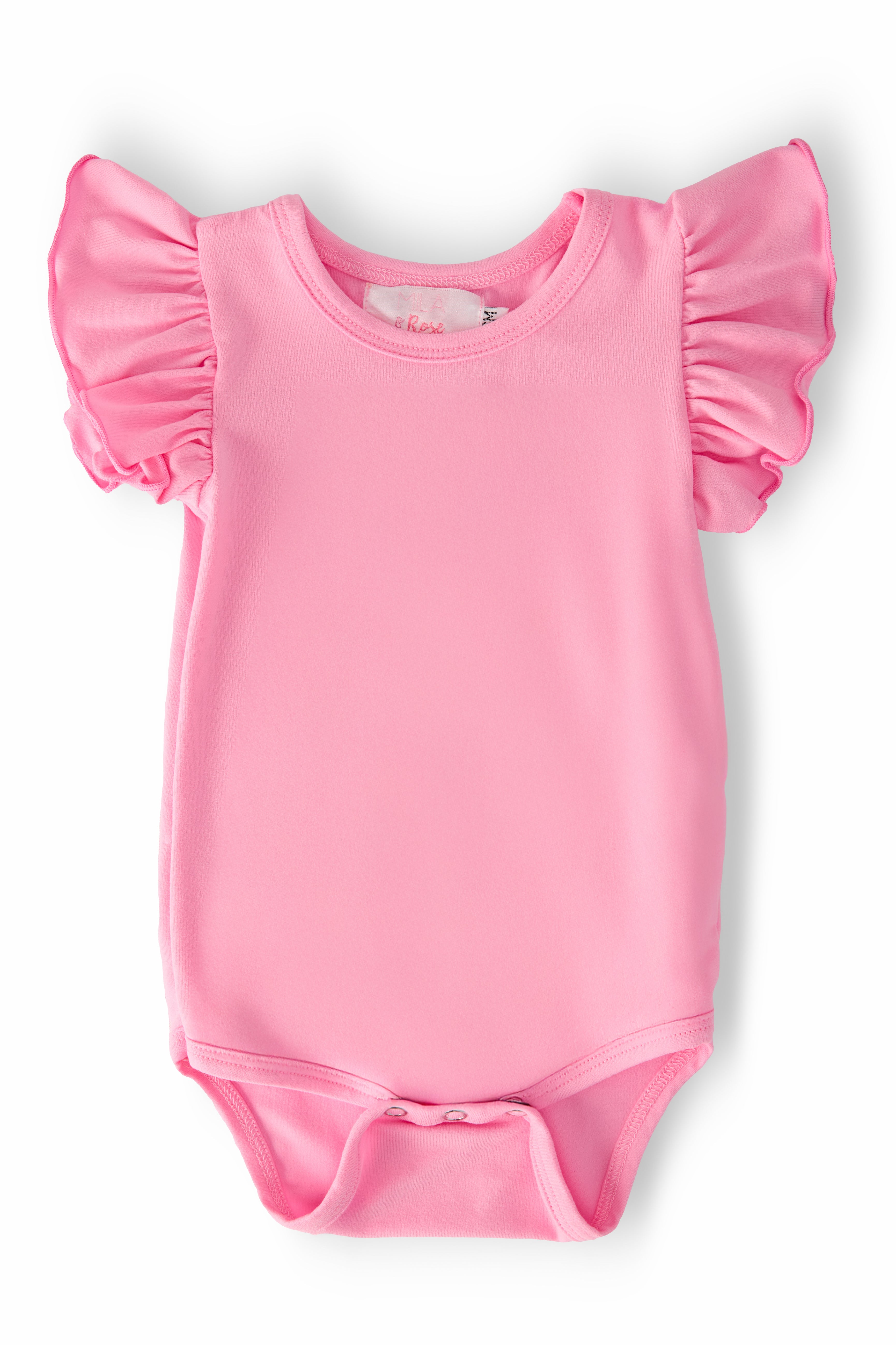 Bubblegum Pink S/S Flutter Bodysuit-Mila & Rose ®