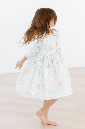 Bunny Dreams 3/4 Sleeve Pocket Twirl Dress-Mila & Rose ®