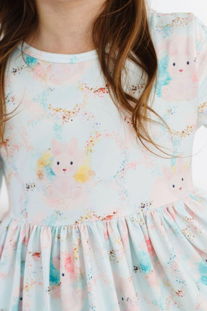 Bunny Dreams 3/4 Sleeve Pocket Twirl Dress-Mila & Rose ®