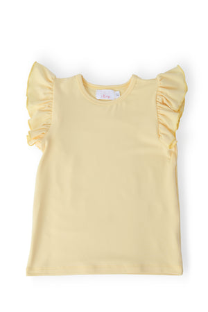 Butter Yellow S/S Ruffle Tee-Mila & Rose ®