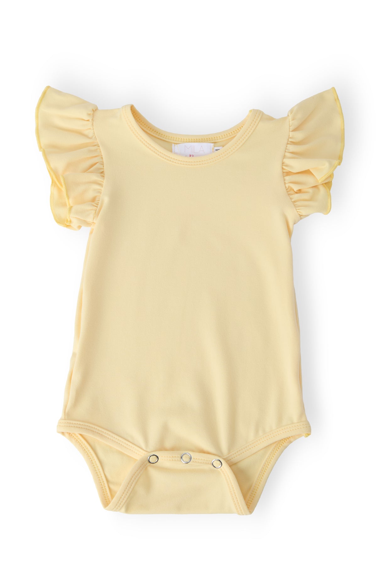 Butter Yellow S/S Flutter Bodysuit-Mila & Rose ®