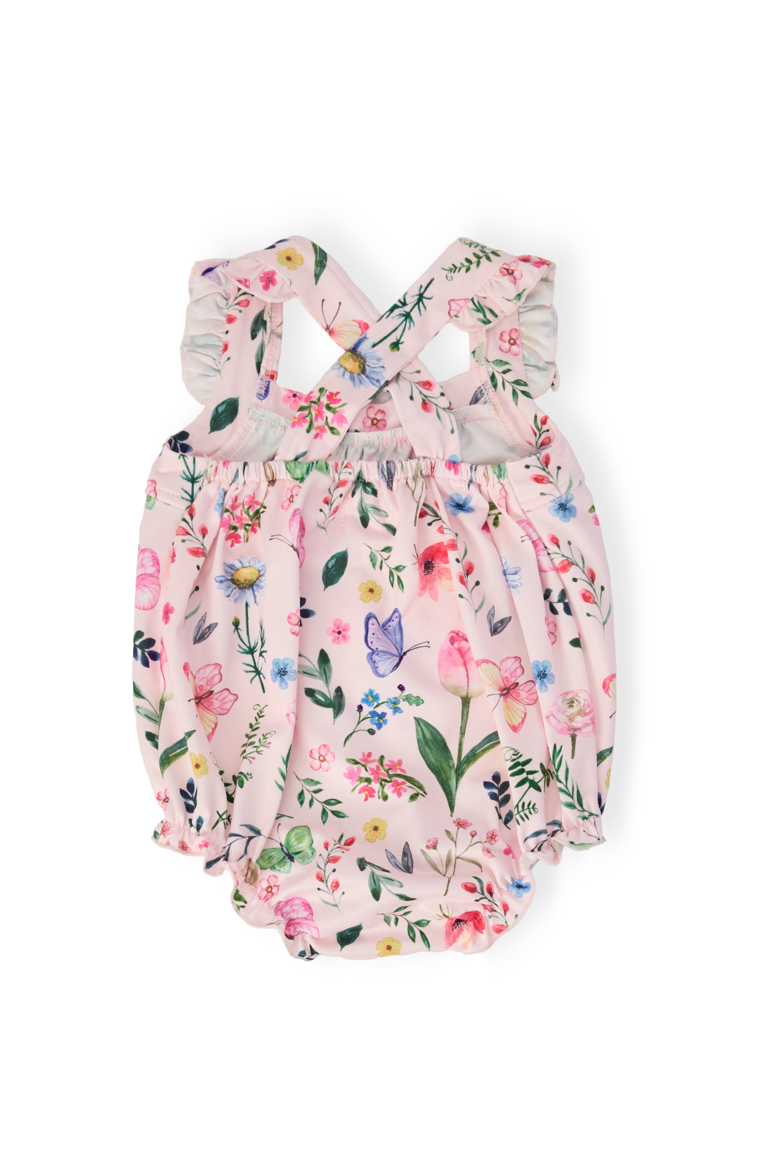 Butterfly Meadows Ruffle Cross Back Romper-Mila & Rose ®