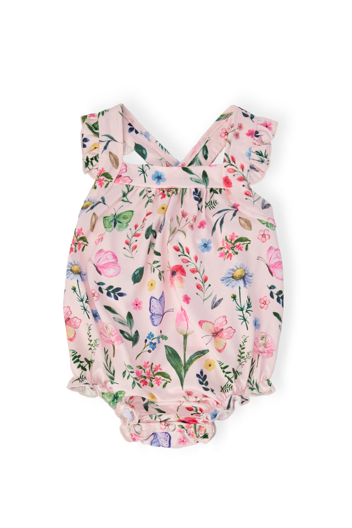 Butterfly Meadows Ruffle Cross Back Romper-Mila & Rose ®