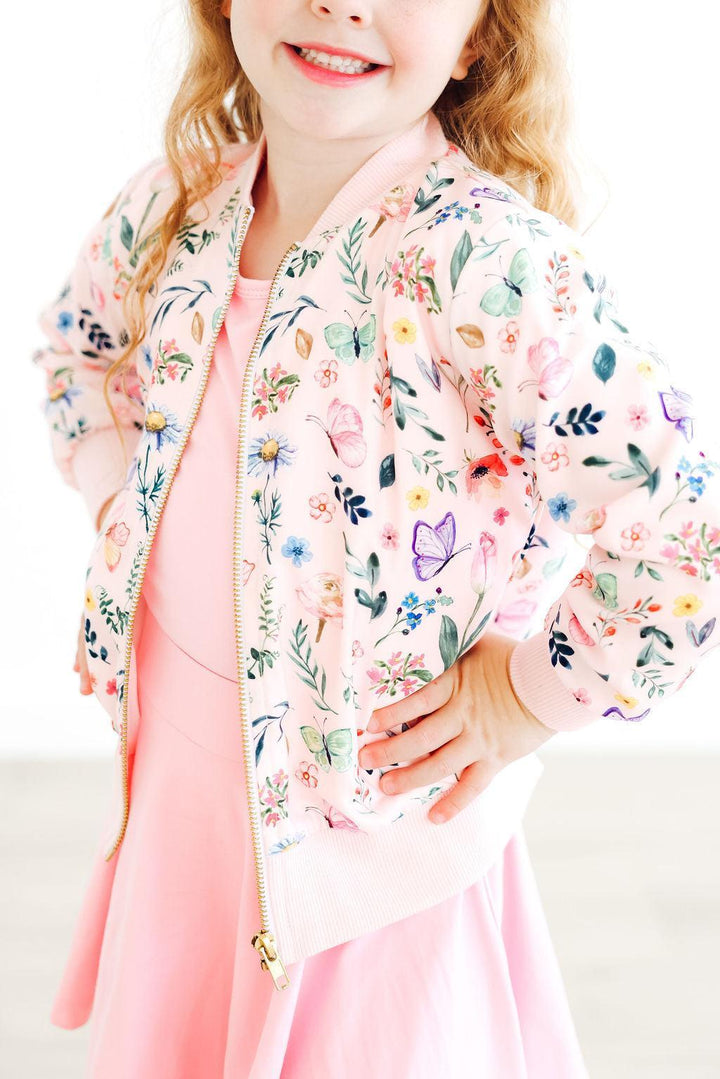 Butterfly Meadows Satin Jacket-Mila & Rose ®