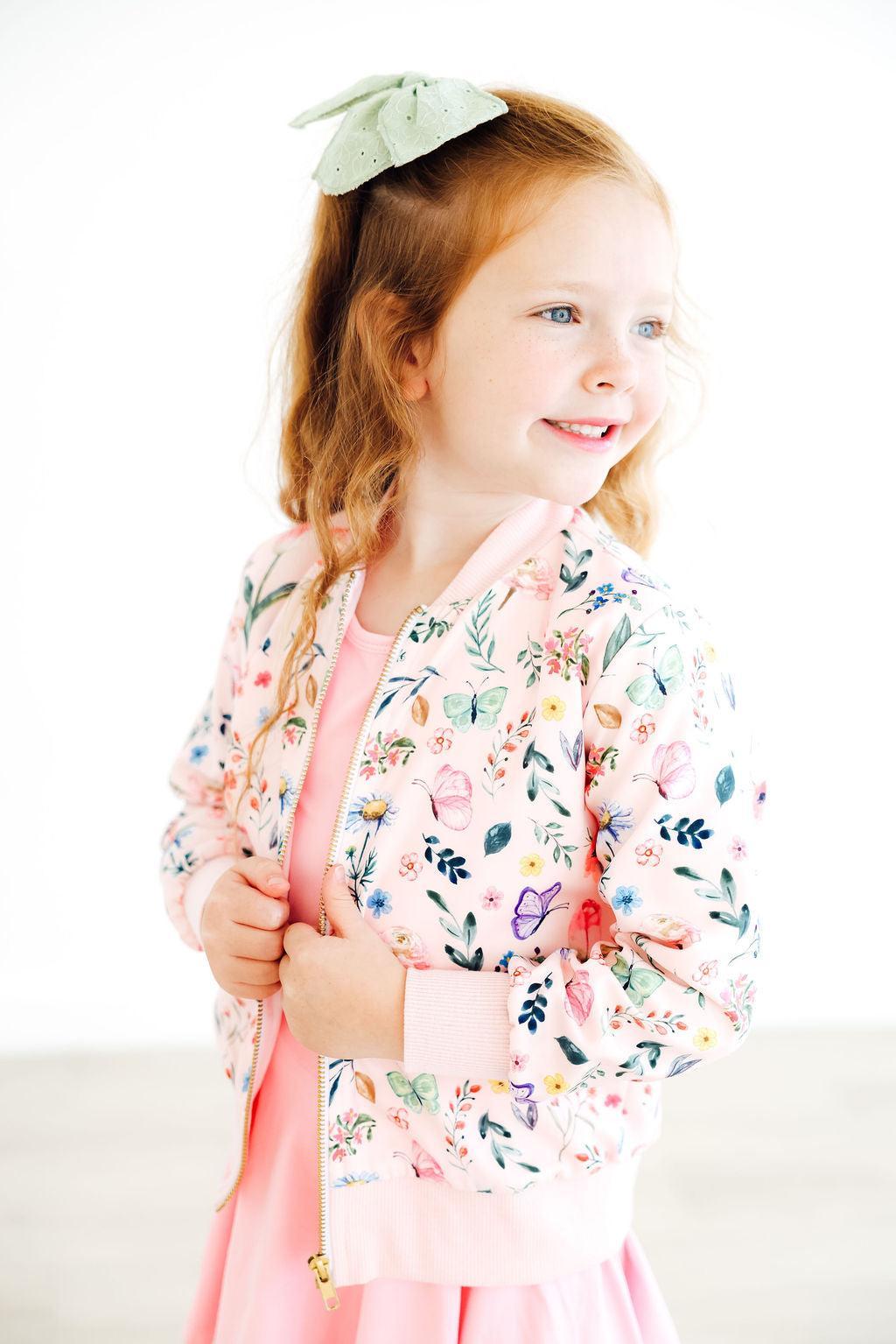 Butterfly Meadows Satin Jacket-Mila & Rose ®