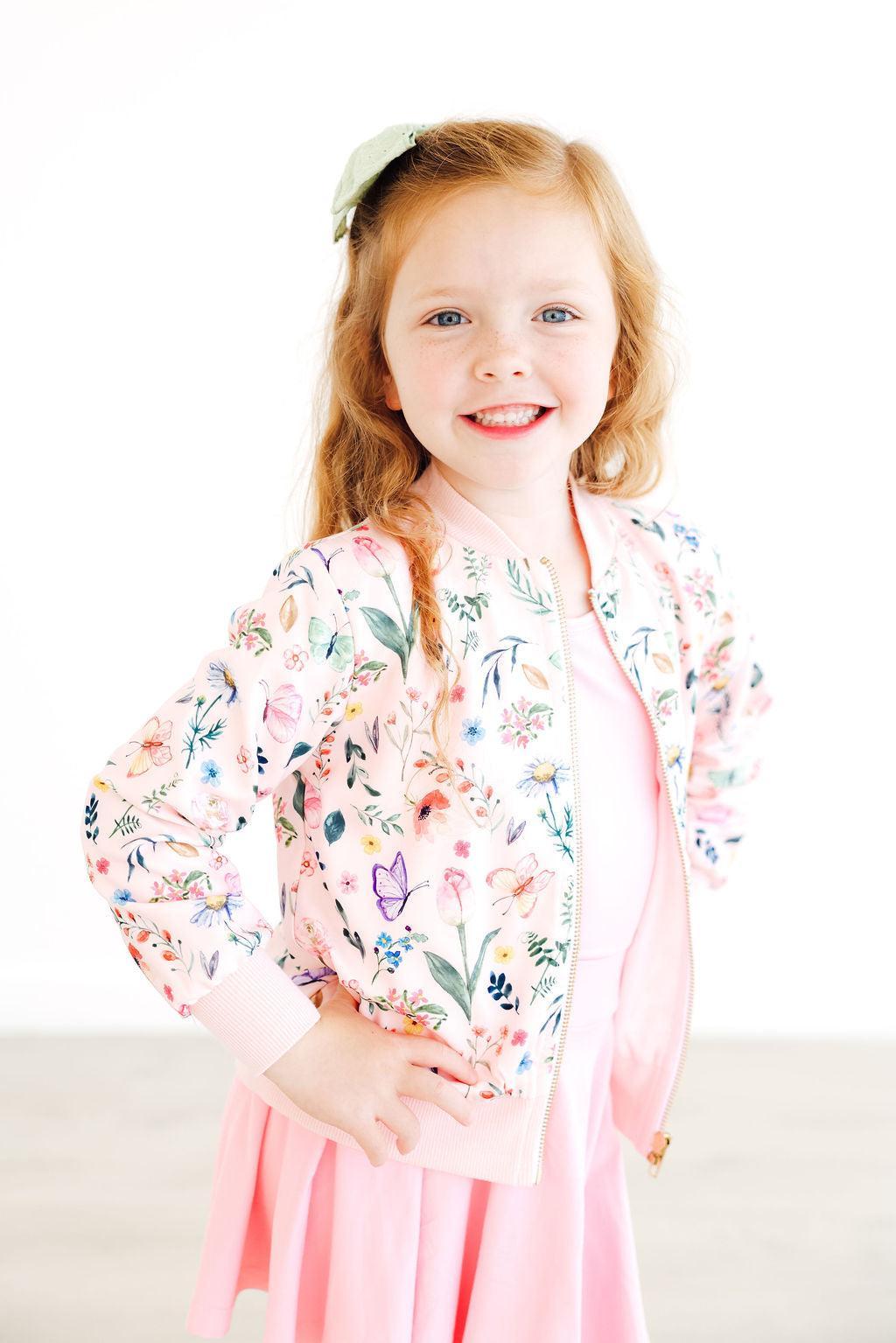 Butterfly Meadows Satin Jacket-Mila & Rose ®
