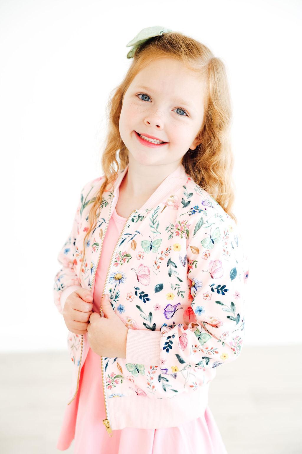Butterfly Meadows Satin Jacket-Mila & Rose ®