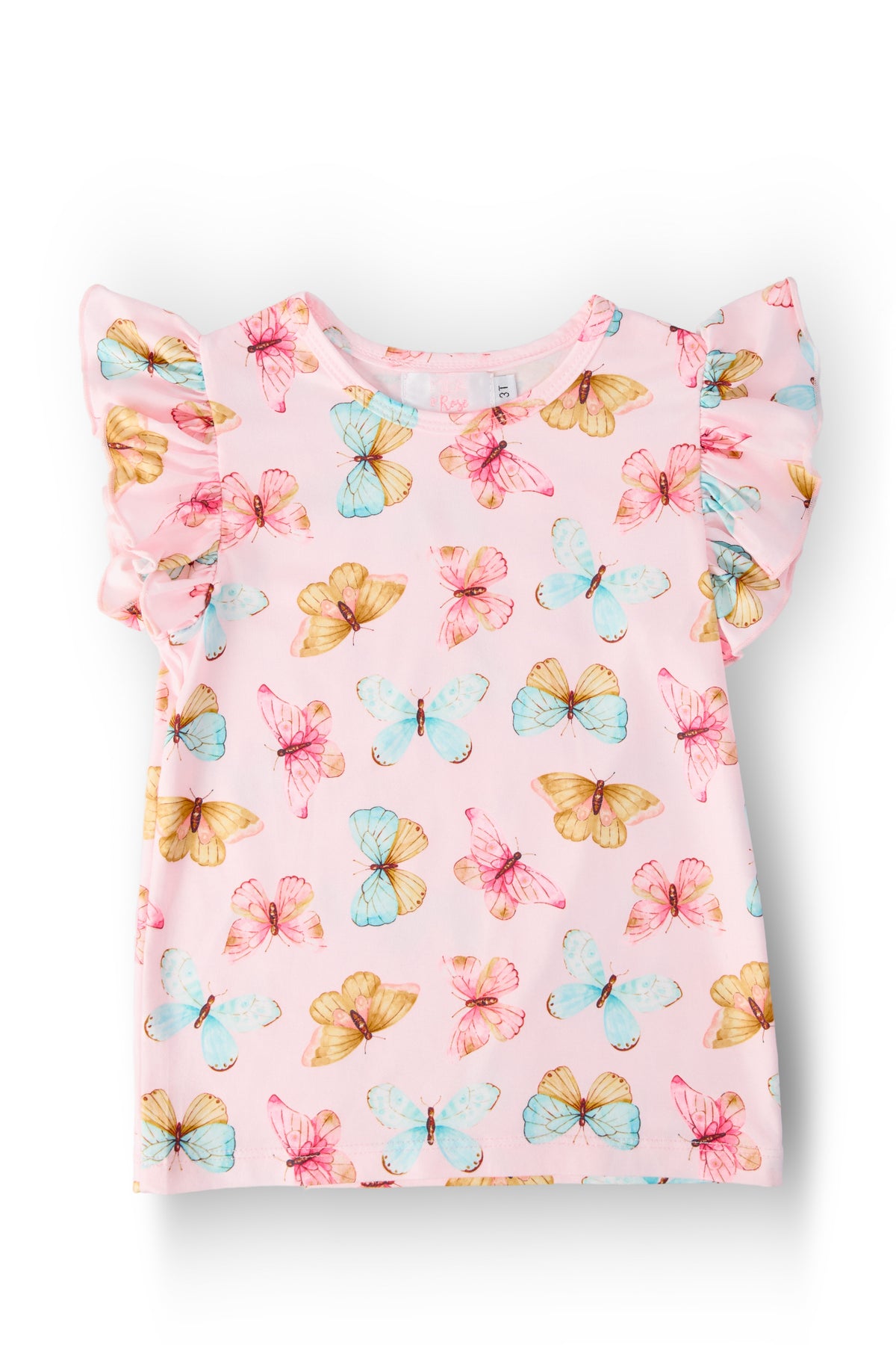 Butterfly Kisses S/S Ruffle Tee-Mila & Rose ®
