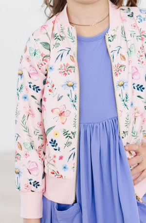 Butterfly Meadows Satin Jacket-Mila & Rose ®