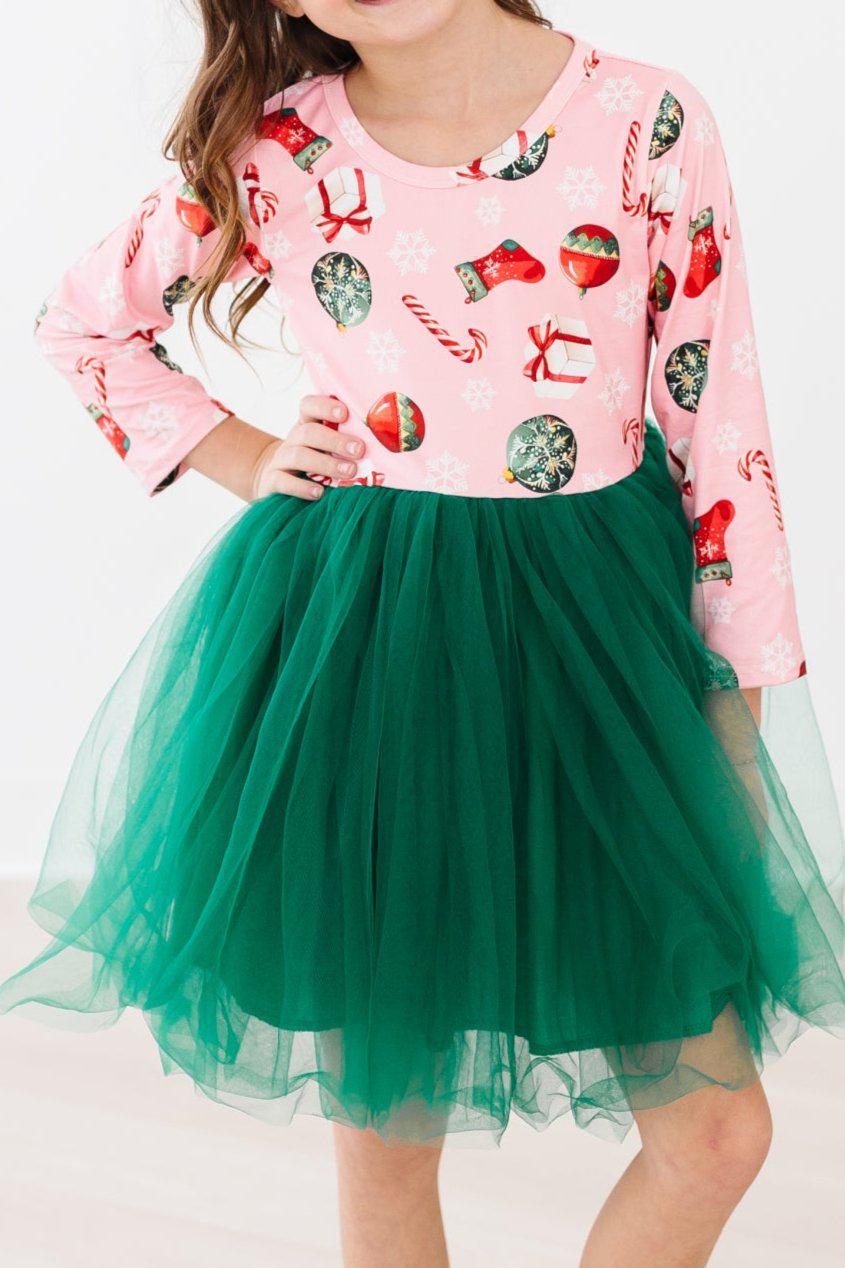Deck the Halls L/S Tutu Dress-Mila & Rose ®