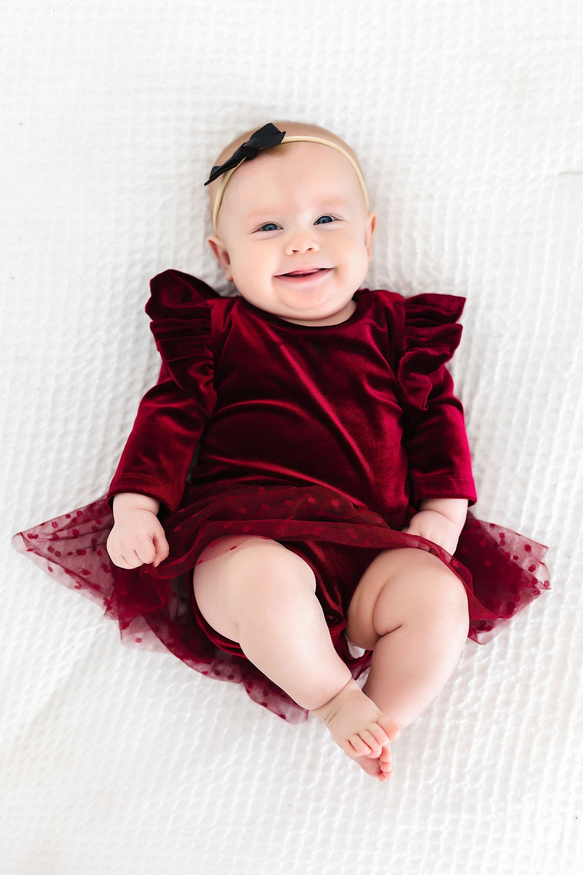 Cranberry Velvet Tutu Bodysuit-Mila & Rose ®