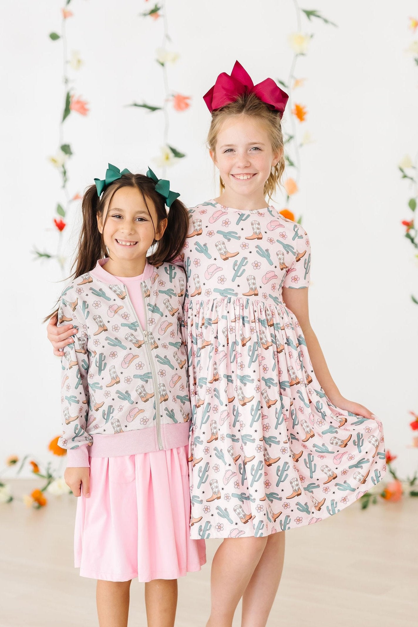 Girls' Cactus Cowgirl Pocket Twirl Dress Size: 5/6 By Mila & Rose Girls' Cactus Cowgirl Pocket Twirl Dress Size: 5/6 By Mila & Rose