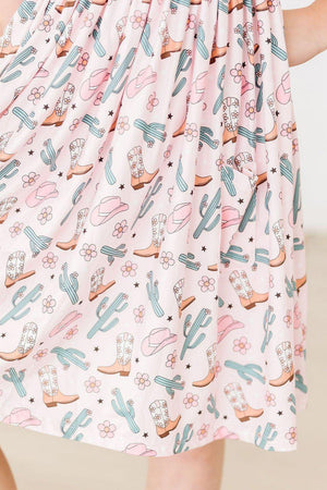 Cactus Cowgirl S/S Pocket Twirl Dress-Mila & Rose ®