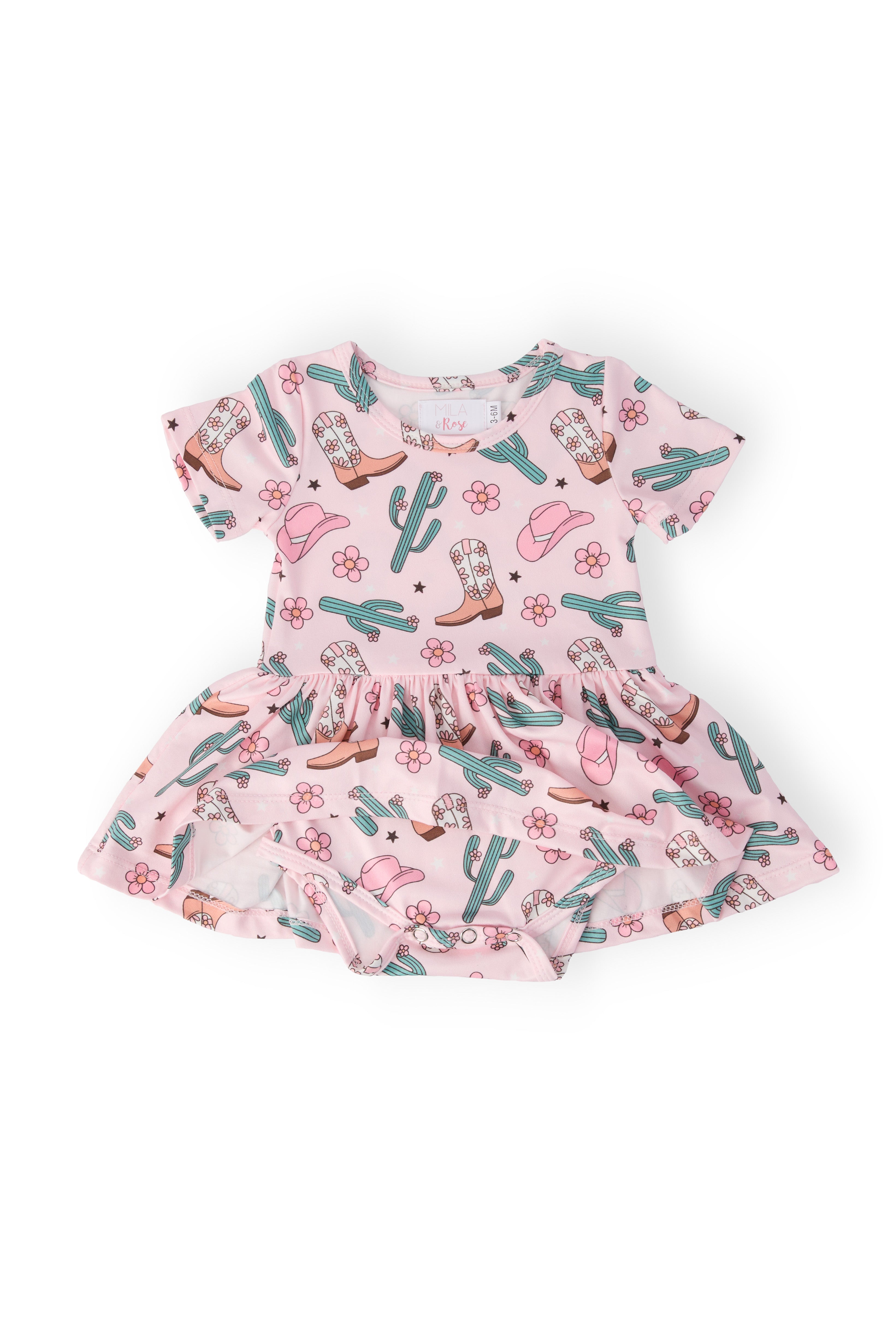 Cactus Cowgirl S/S Twirl Bodysuit-Mila & Rose ®