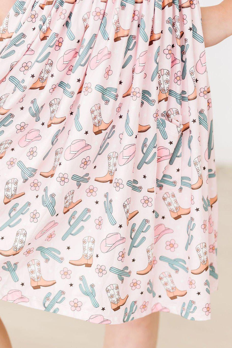 Cactus Cowgirl S/S Pocket Twirl Dress-Mila & Rose ®