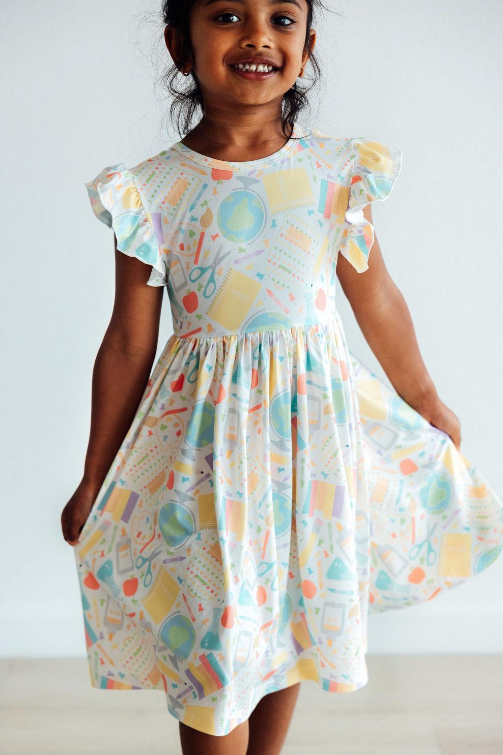 Campus Cutie Flutter Sleeve Twirl Dress-Mila & Rose ®