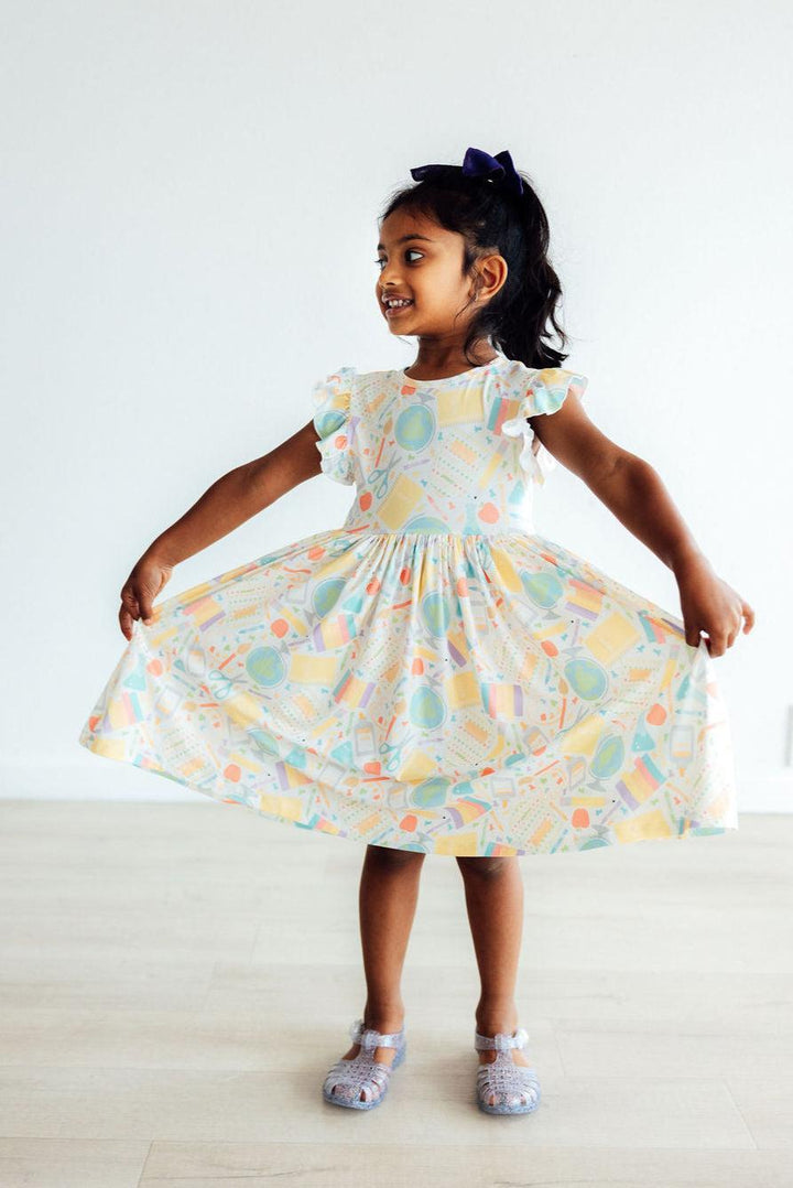 Campus Cutie Flutter Sleeve Twirl Dress-Mila & Rose ®