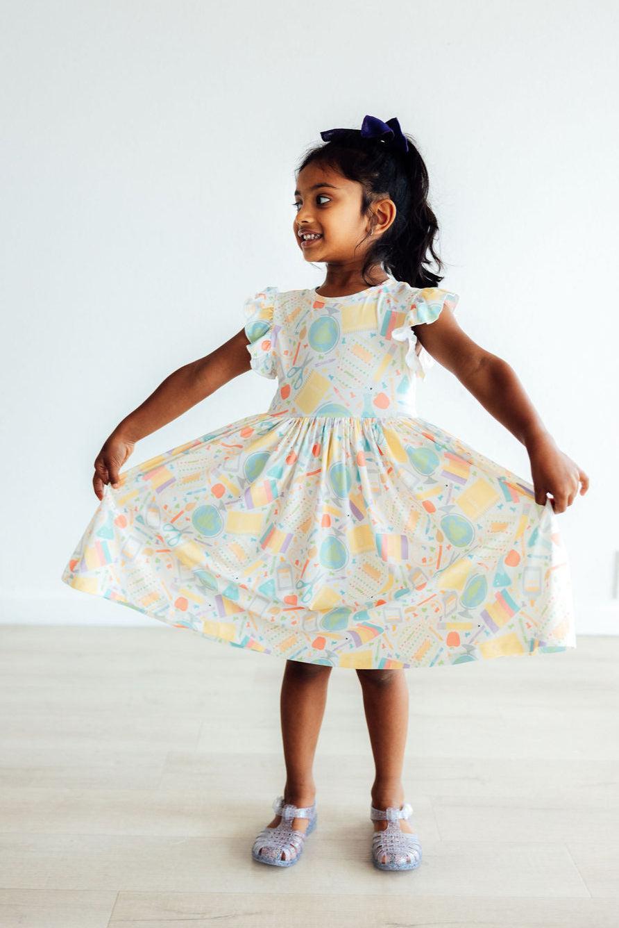 Campus Cutie Flutter Sleeve Twirl Dress-Mila & Rose ®