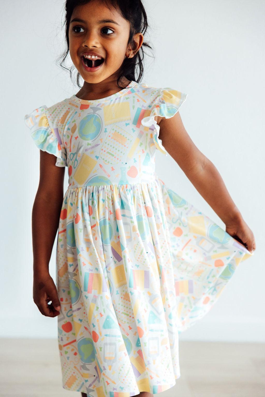 Campus Cutie Flutter Sleeve Twirl Dress-Mila & Rose ®
