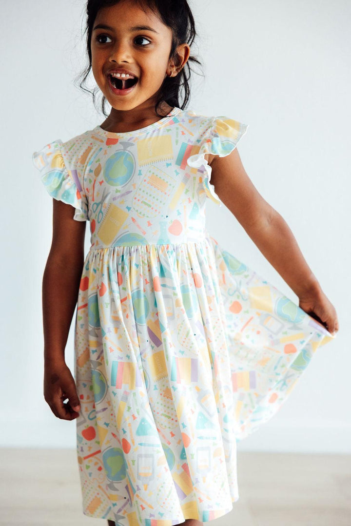 Campus Cutie Flutter Sleeve Twirl Dress-Mila & Rose ®