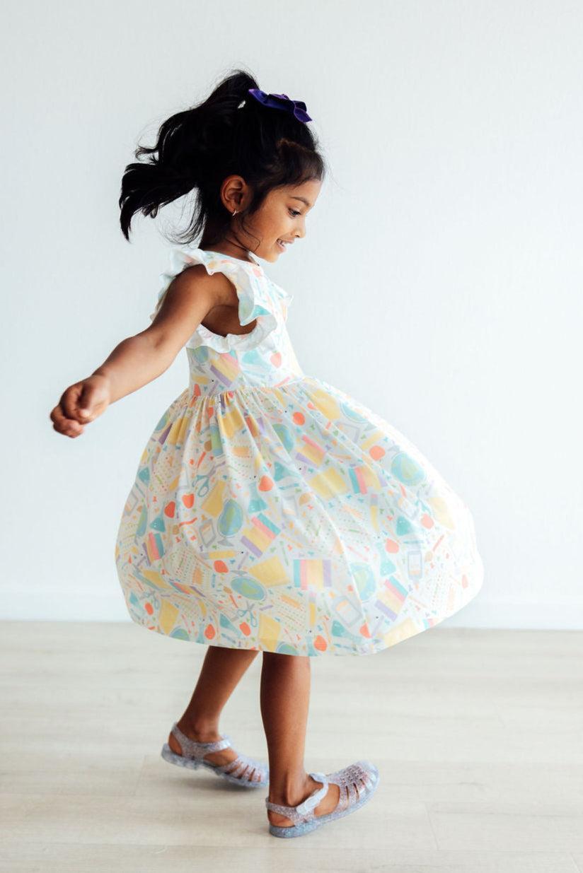 Campus Cutie Flutter Sleeve Twirl Dress-Mila & Rose ®