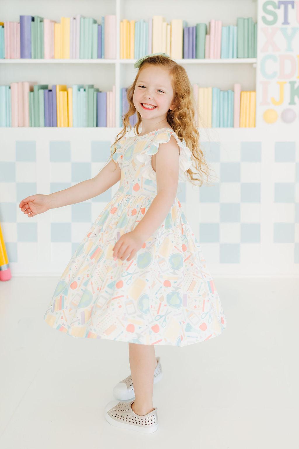 Campus Cutie Flutter Sleeve Twirl Dress-Mila & Rose ®