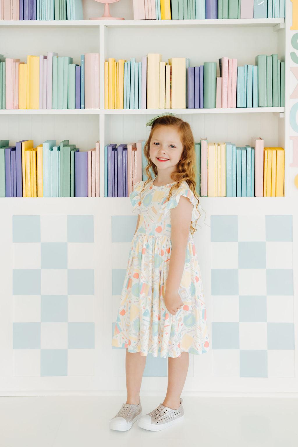 Campus Cutie Flutter Sleeve Twirl Dress-Mila & Rose ®