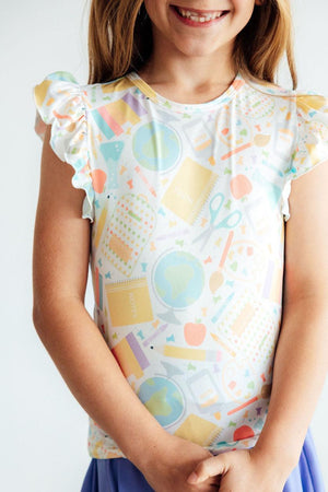 Campus Cutie S/S Ruffle Tee-Mila & Rose ®