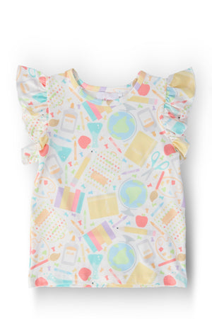 Campus Cutie S/S Ruffle Tee-Mila & Rose ®