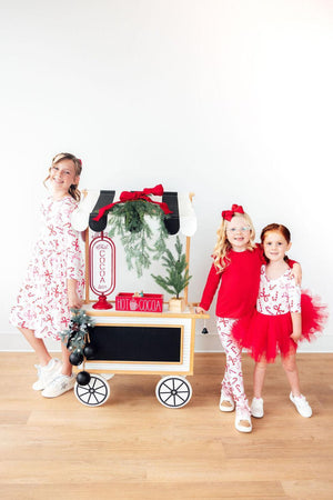 Candy Cane Lane L/S Pocket Twirl Dress-Mila & Rose ®