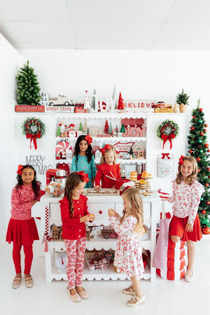 Candy Cane Lane L/S Ruffle Tee-Mila & Rose ®