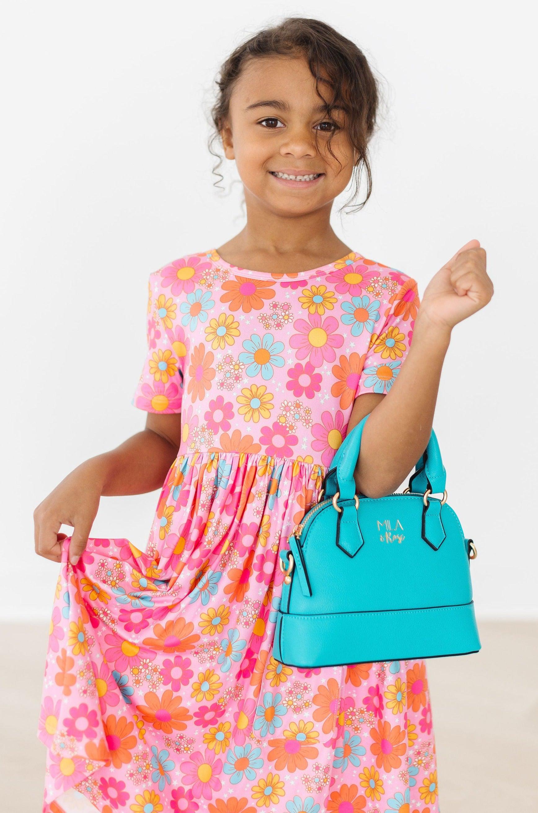 blue dress pink bag Vacay Dress | Ginger Jar