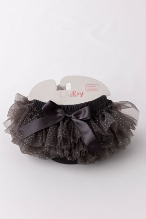 SALE Charcoal & Silver Glitter Ruffle Tutu Bloomer-Mila & Rose ®