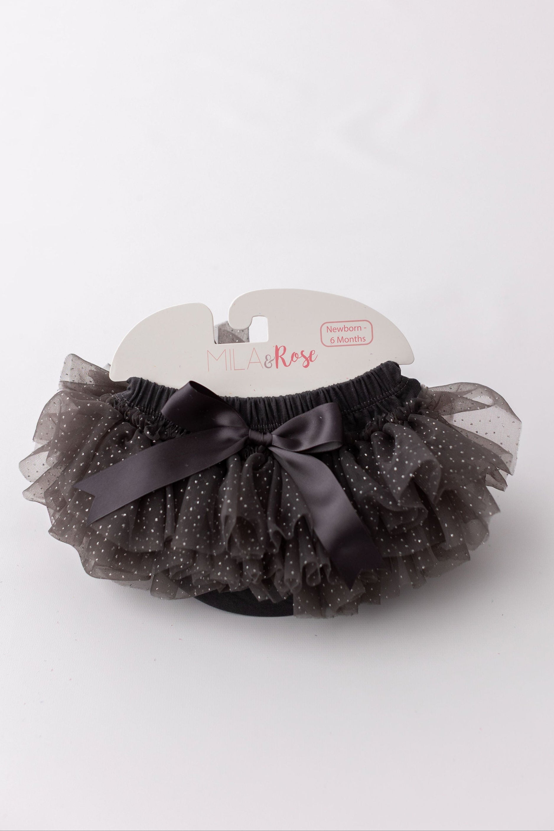 Charcoal and Silver Glitter Ruffle Tutu Bloomer-Mila & Rose ®
