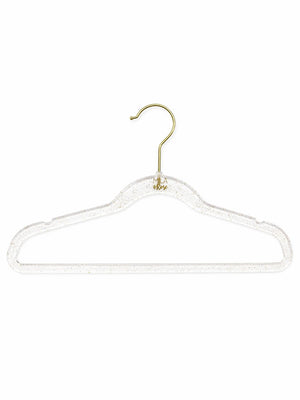 Mila & Rose Girls Acrylic Hangers – Clear with Gold Shimmer | Pack of 10-Mila & Rose ®