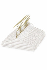 Mila & Rose Girls Acrylic Hangers – Clear with Gold Shimmer | Pack of 10-Mila & Rose ®