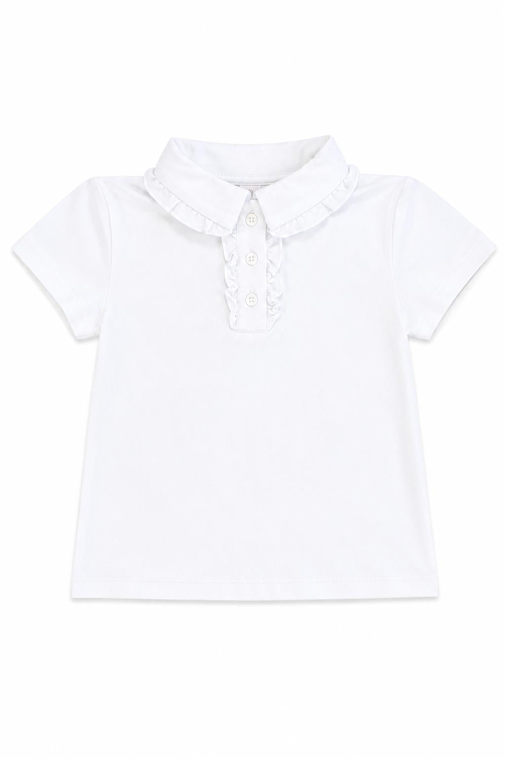 White S/S Ruffle Polo-Mila & Rose ®
