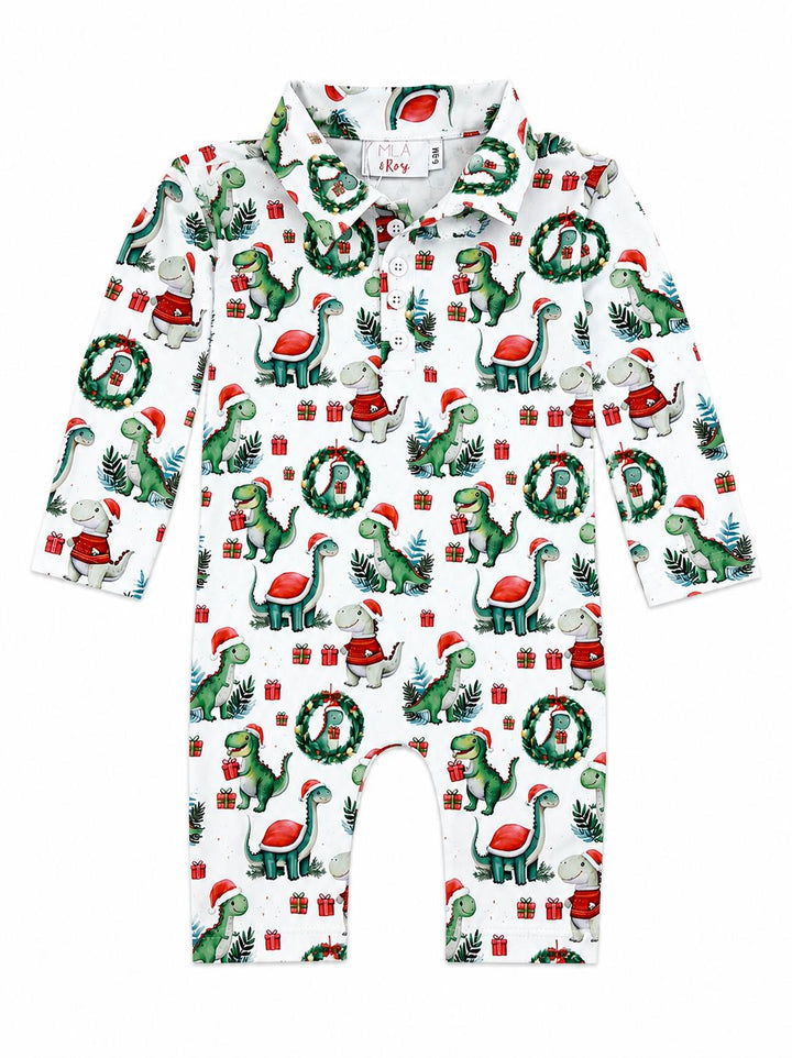 Santa Saurus L/S Polo One-Piece-Mila & Rose ®