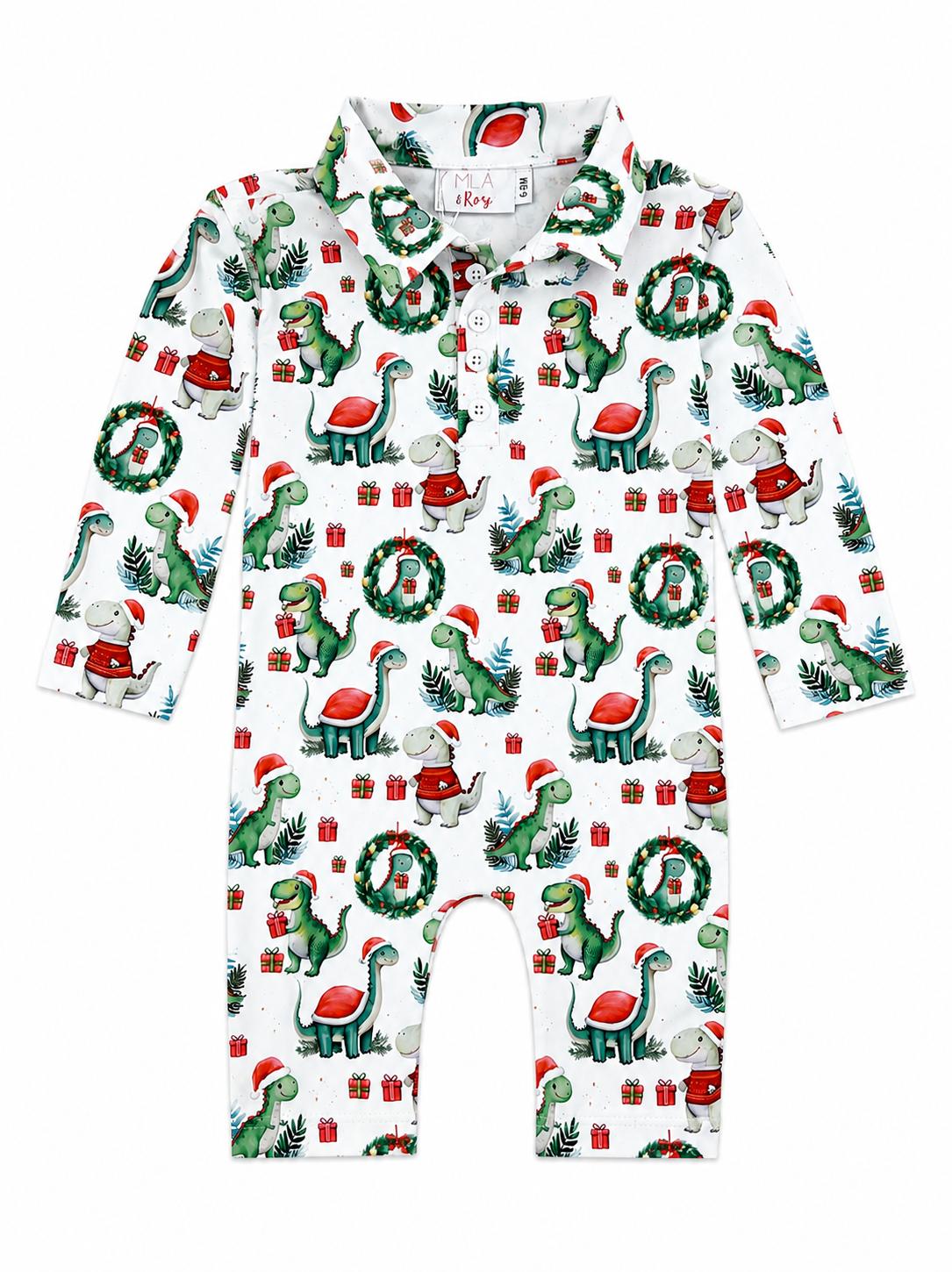 Santa Saurus L/S Polo One-Piece-Mila & Rose ®