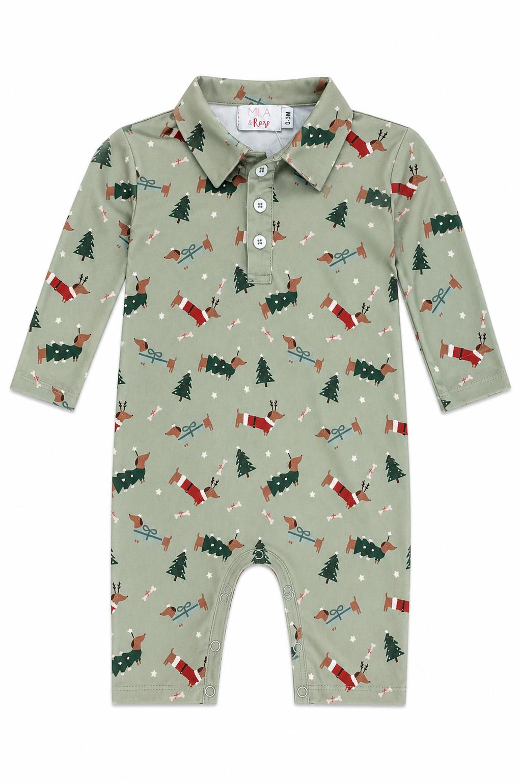 Dachshund Through the Snow L/S Polo One-Piece-Mila & Rose ®